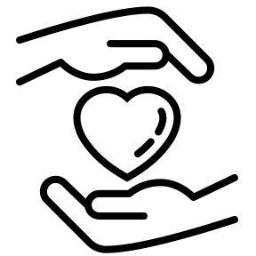 Hands and heart icon
